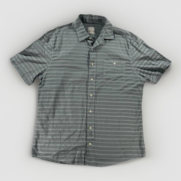 johnnie-O Other - Johnnie-O Hangin Out Shirt Mens Large Green Striped Button Up Short Sleeve